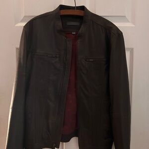 Men's John Varvatos Dark Brown Leather Jacket XS